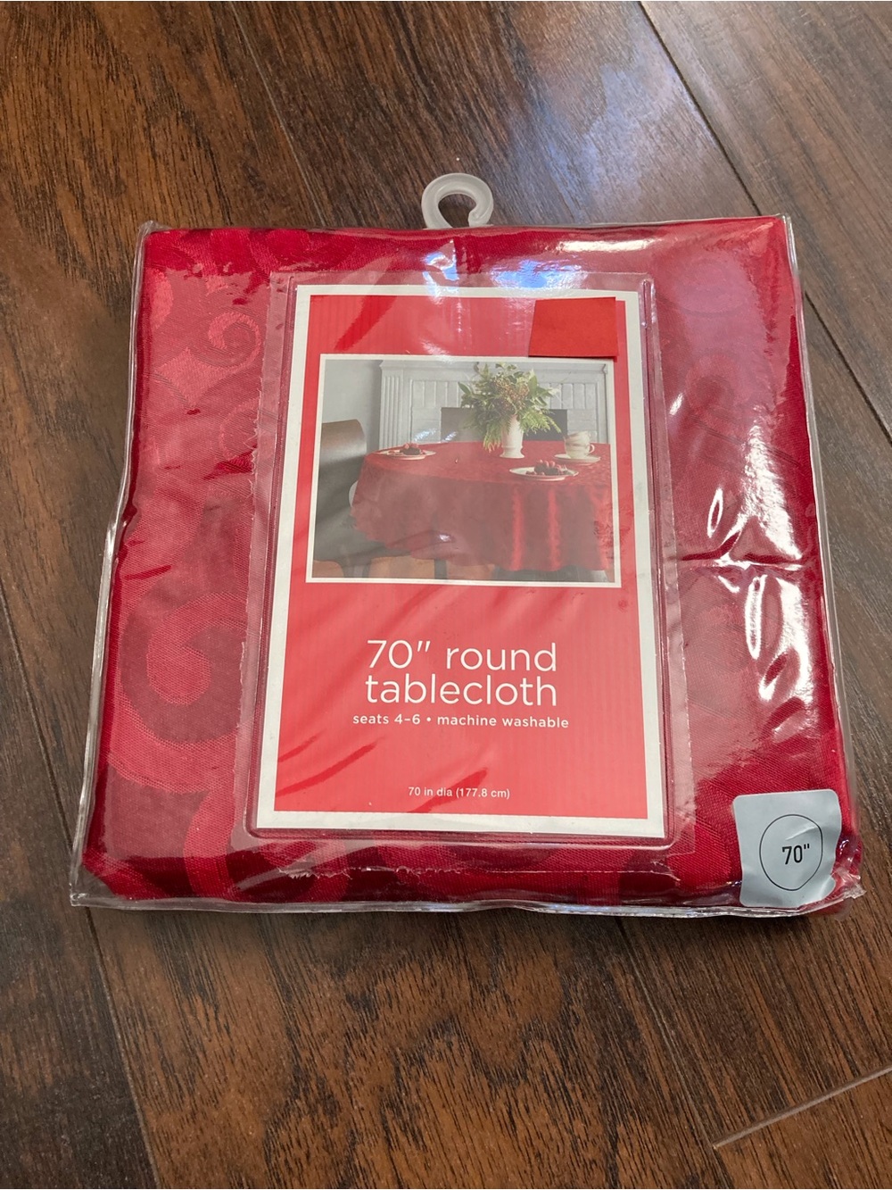 70" Round Red Beautiful Tablecloth